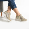 Sneakers damă bej din piele naturală cu platformă Luxor