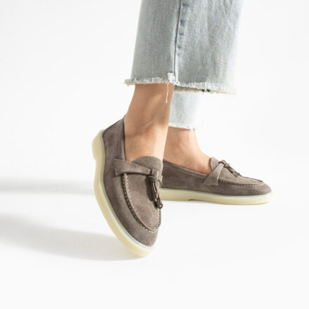Mocasini de damă maro din piele întoarsă naturală Mombasa Mocasini de damă maro din piele întoarsă naturală Mombasa