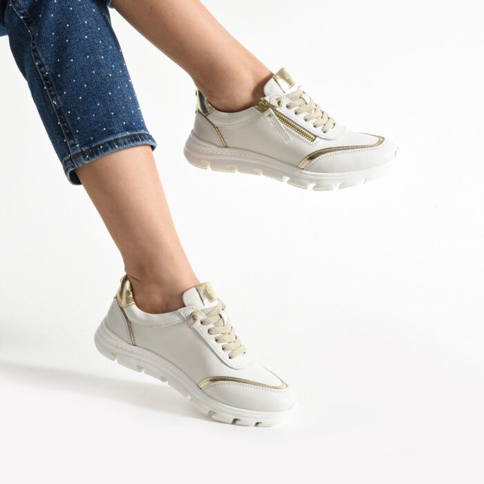 Pantofi sport albi din piele naturală Kumasi