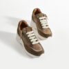 Sneakers damă maro din piele naturală, cu platformă Luxor