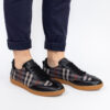 Pantofi sport dama din piele naturală, cu model în carouri, Julia