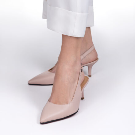 Pantofi eleganți de damă, roz, din piele naturală, cu toc subțire Neria Pantofi eleganți de damă, roz, din piele naturală, cu toc subțire Neria