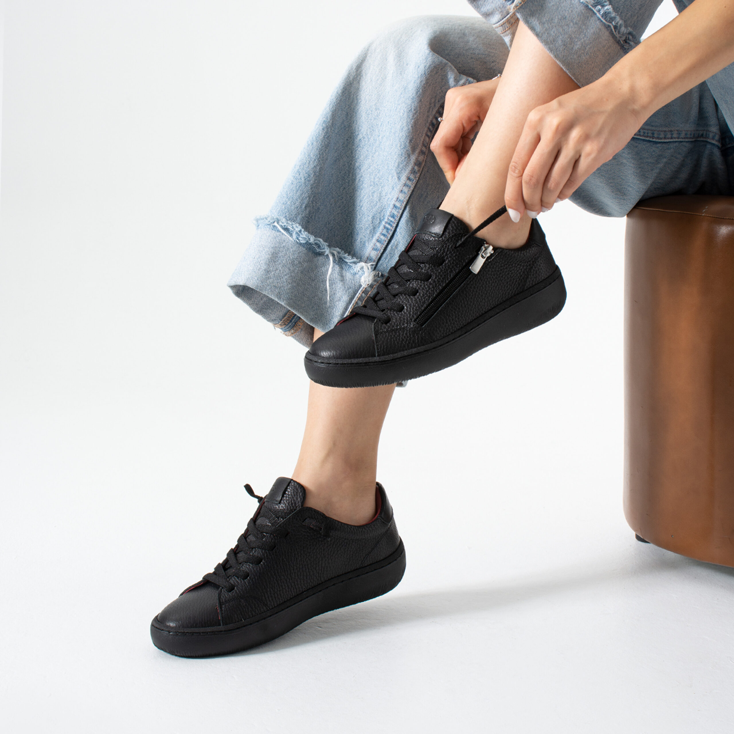 Pantofi sport de damă negri din piele naturală Gao Pantofi sport de damă negri din piele naturală Gao