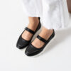 Pantofi casual negri pentru femei din piele naturală și material textil Aria
