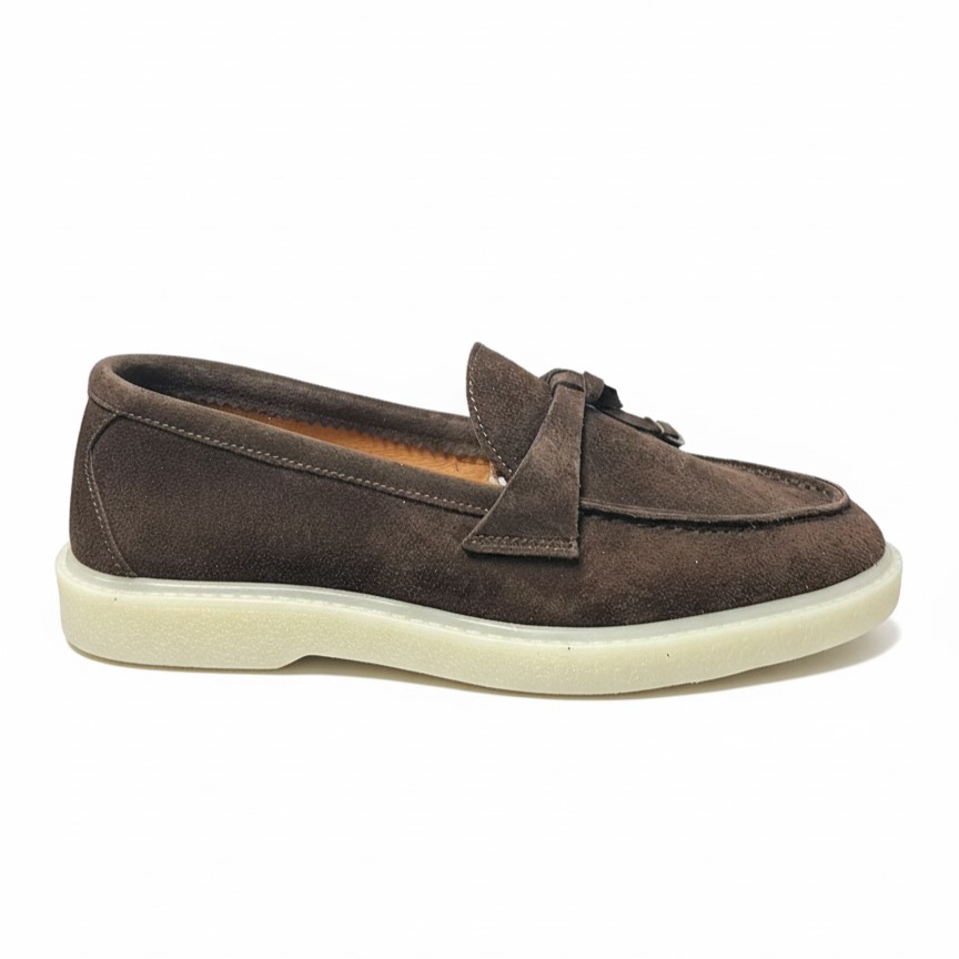 Mocasini de damă maro închis din piele întoarsă naturală Mombasa Mocasini de damă maro închis din piele întoarsă naturală Mombasa