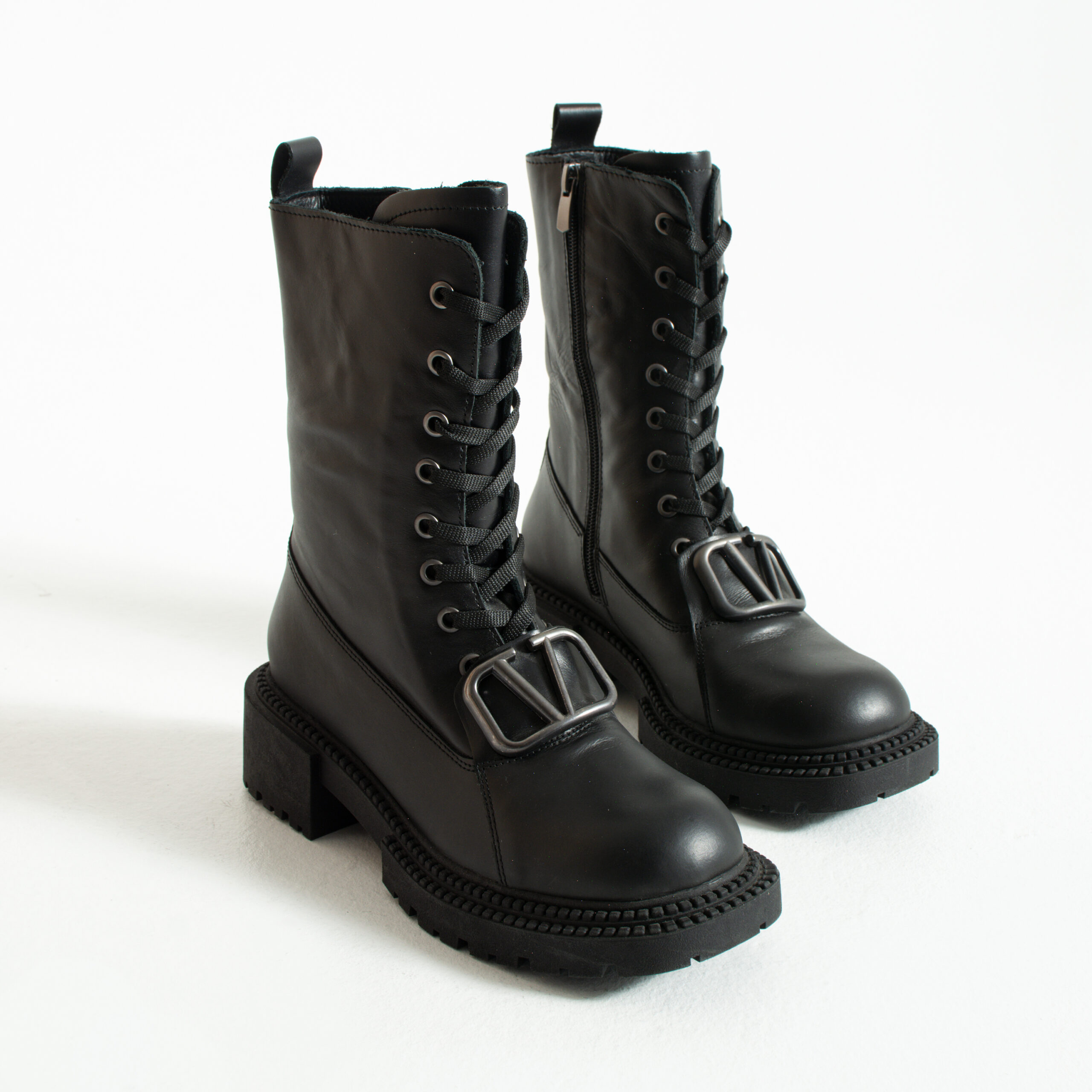 Botine negre din piele naturală Malik Botine negre din piele naturală Malik