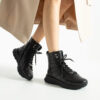 Botine sport negre din piele naturală Dalia