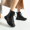 Botine sport negre din piele naturală Dalia