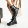Botine sport negre din piele naturală Dalia