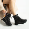 Botine sport negre din piele naturală cu fermoar Chantelle