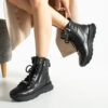 Botine sport negre din piele naturală cu fermoar Chantelle
