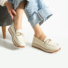 Mocasini de damă bej din piele naturală Briella