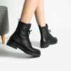 Botine damă negre din piele naturală Imani