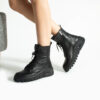 Botine sport negre din piele naturală Amara