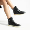 Botine casual negre din piele naturală Elmarie