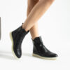 Botine casual negre din piele naturală Elmarie