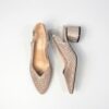 Pantofi eleganți de damă cu toc mic din piele naturală Aslea