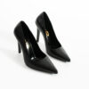 Pantofi clasici eleganți negri cu toc din piele naturală Amalia
