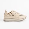 Sneakers damă bej pe platformă din piele naturală Neriman