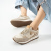 Sneakers damă bej din piele naturală Alondra