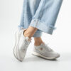 Sneakers albi de damă din piele naturală Alondra