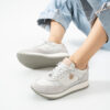 Sneakers albi de damă din piele naturală Alondra