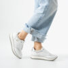 Sneakers albi de damă din piele naturală Alondra
