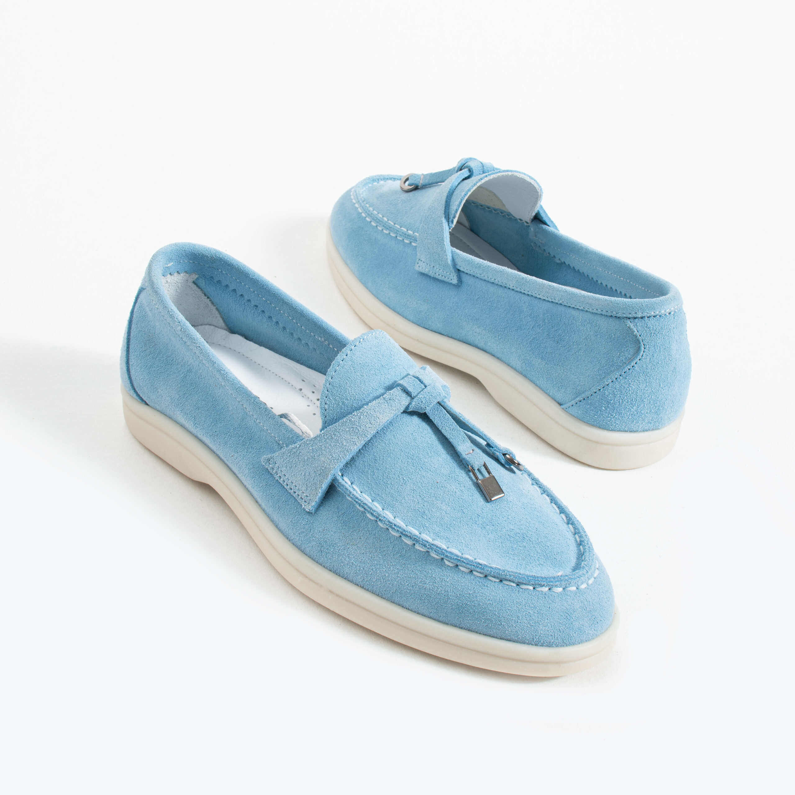 Mocasini de damă albaștri din piele întoarsă naturală Mombasa Mocasini de damă albaștri din piele întoarsă naturală Mombasa