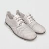 Pantofi damă albi din piele naturală perforată Ayla