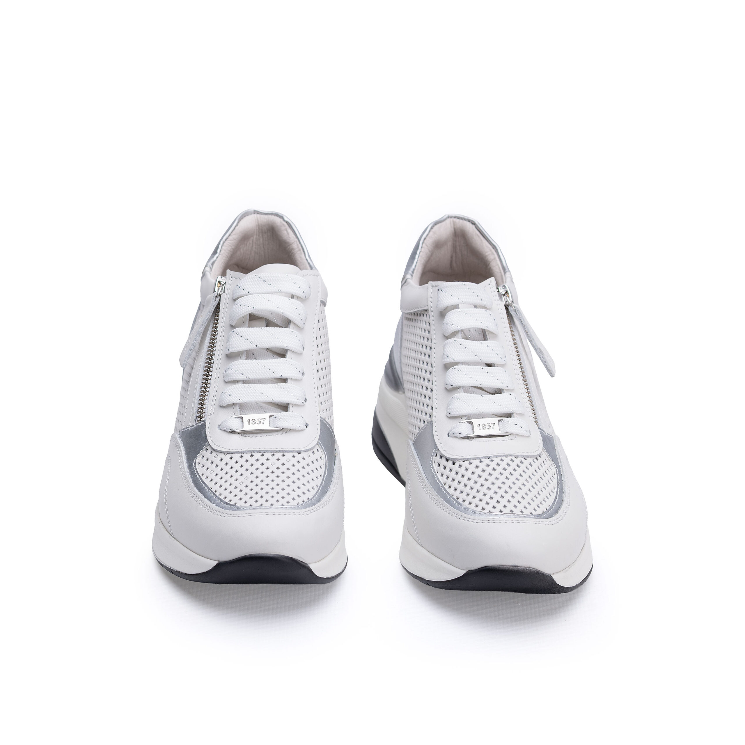 Sneakers albi de damă cu platformă din piele naturală Elia Sneakers albi de damă cu platformă din piele naturală Elia