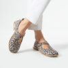 Pantofi Mary Jane leopard Zahara din piele naturală