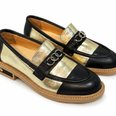 Loafers eleganți negri din piele naturală Florence