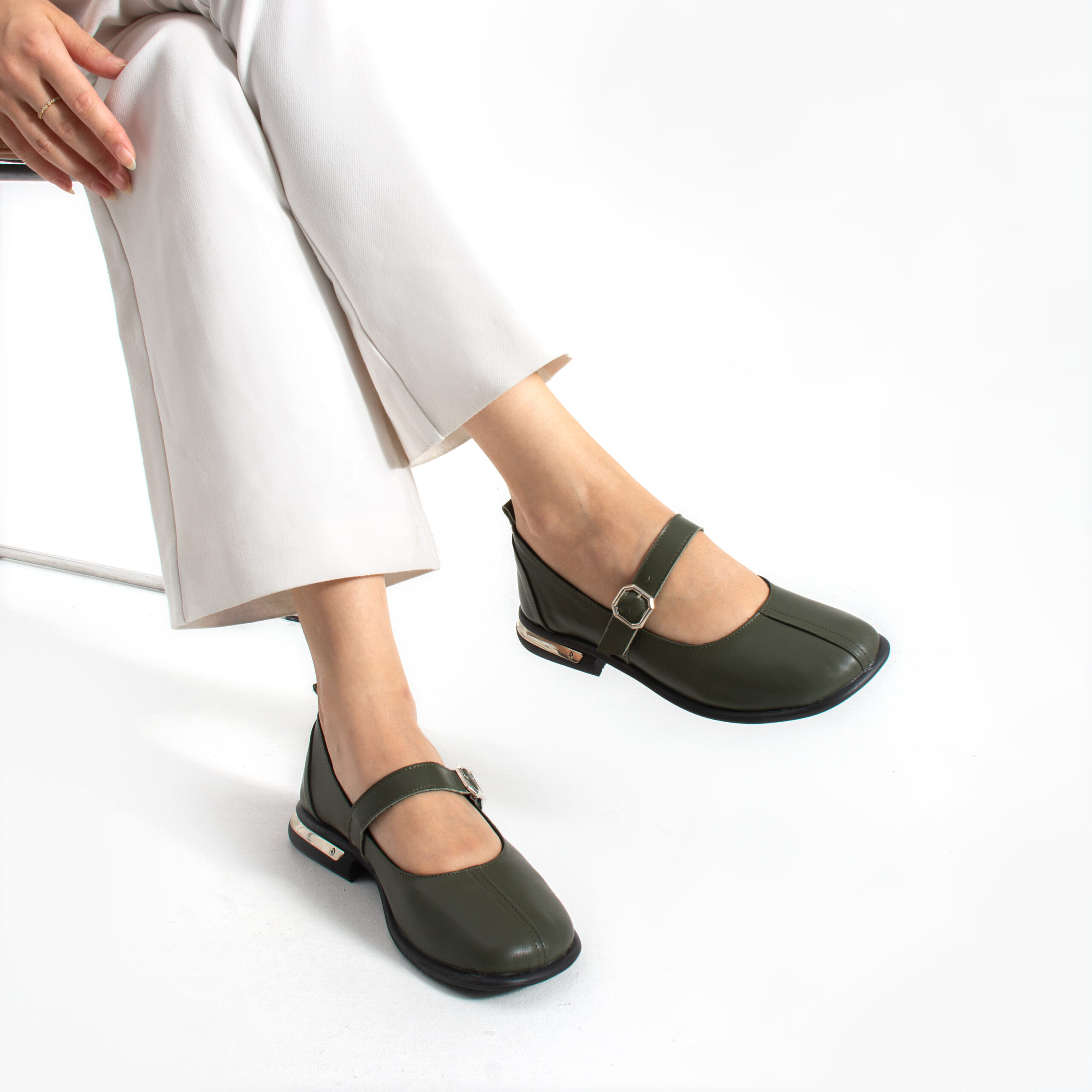 Pantofi casual de damă verzi din piele naturală Sofia Pantofi casual de damă verzi din piele naturală Sofia