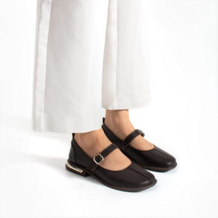 Pantofi casual de damă Sofia, din piele naturală, maro închis
