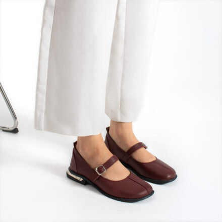 Pantofi casual damă din piele naturală Bordo Sofia