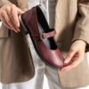 Pantofi casual damă din piele naturală Bordo Sofia