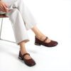 Pantofi casual damă din piele naturală Bordo Sofia