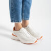Sneakers albi Amber din piele naturală