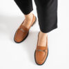 Loafers maro de damă din piele naturală April