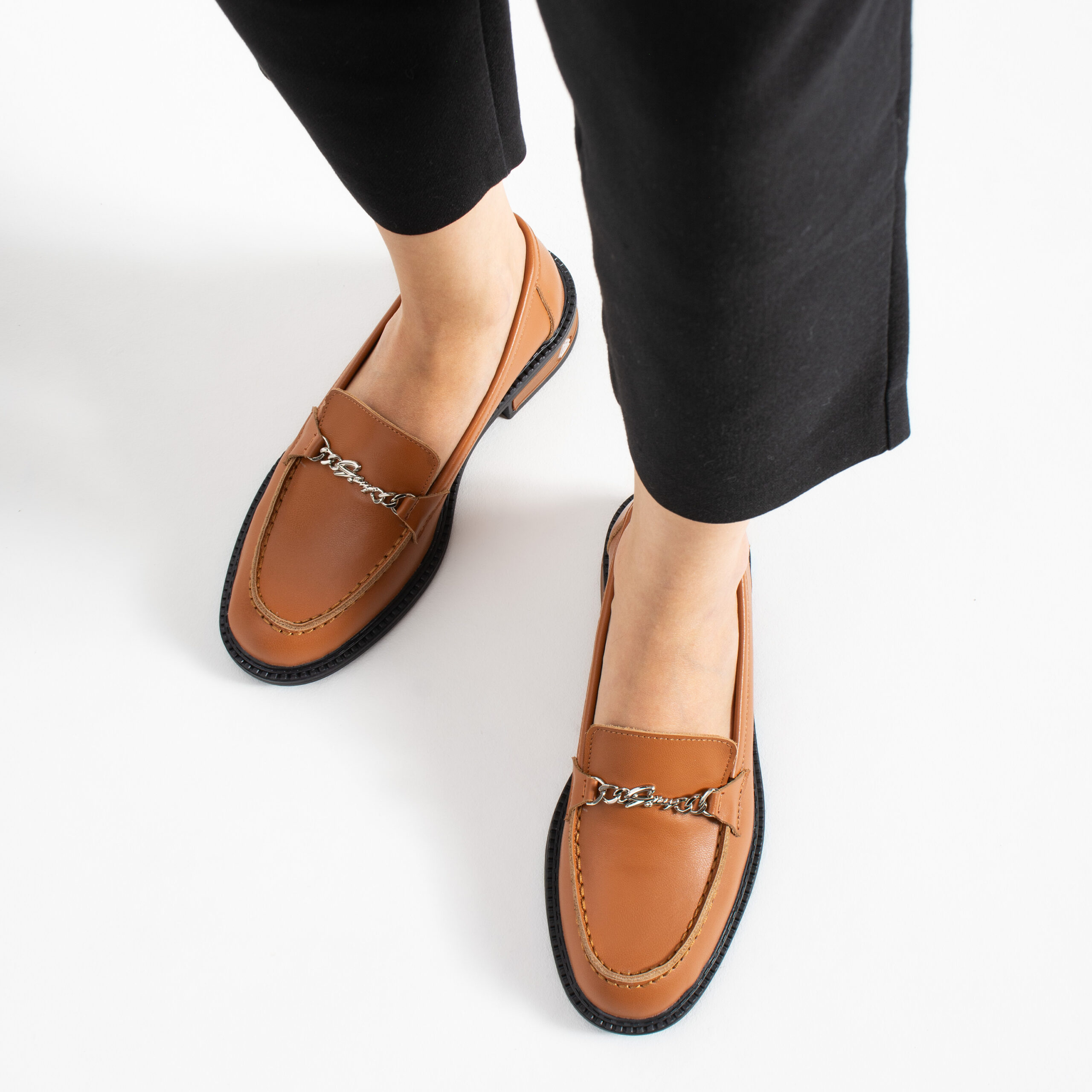 Loafers maro de damă din piele naturală April Loafers maro de damă din piele naturală April