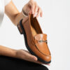 Loafers maro de damă din piele naturală April