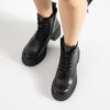 Botine negre din piele naturală cu talpă groasă Beverly