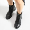 Botine Brenda, negre, cu toc din piele naturală
