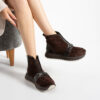 Botine sport damă din piele întoarsă naturală, cu fermoar și elastic Charlotte