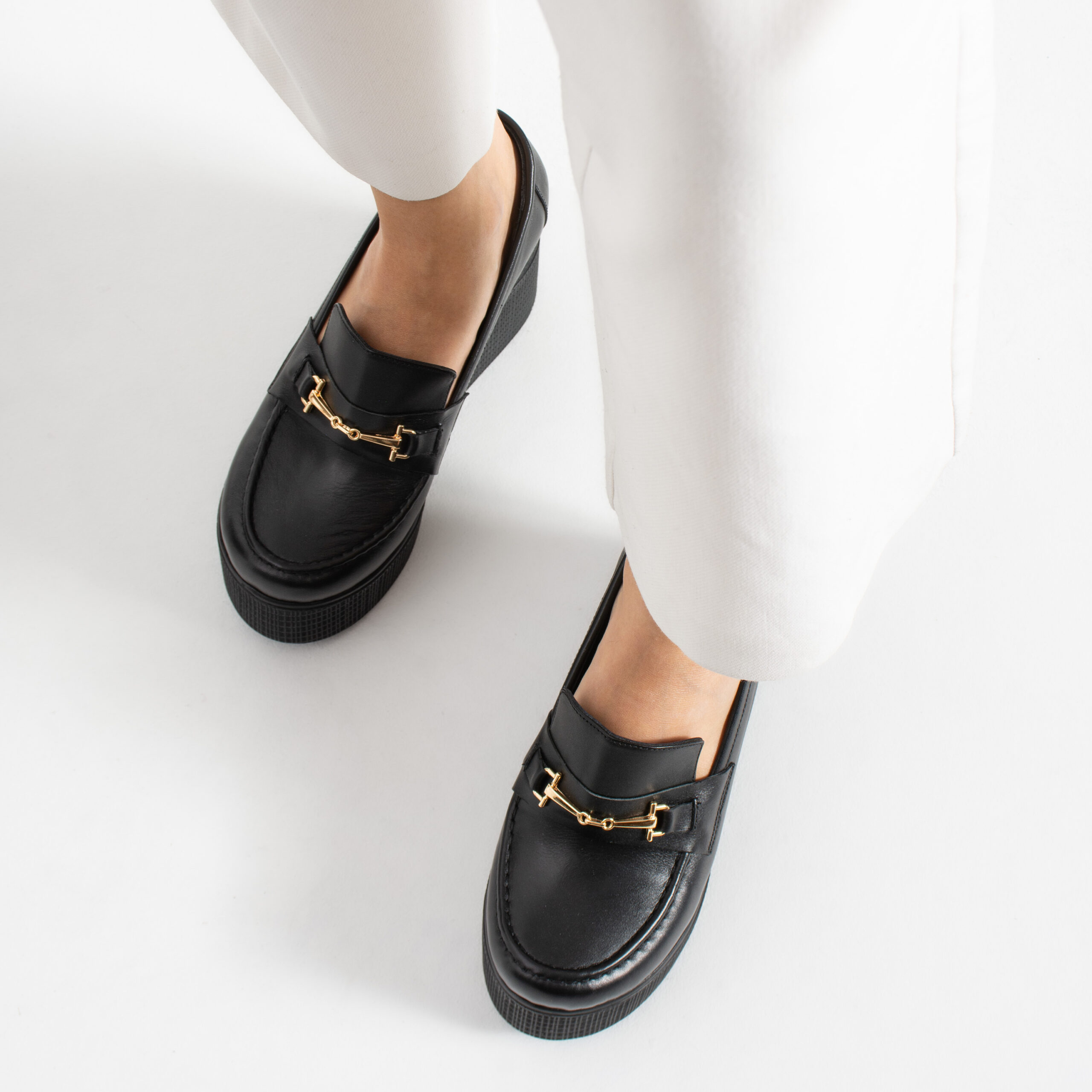 Pantofi eleganți negri cu platformă din piele naturală Giorgia Pantofi eleganți negri cu platformă din piele naturală Giorgia