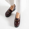 Pantofi eleganți bordo, din piele naturală lăcuită, cu platformă Giorgia