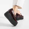 Pantofi eleganți bordo, din piele naturală lăcuită, cu platformă Giorgia