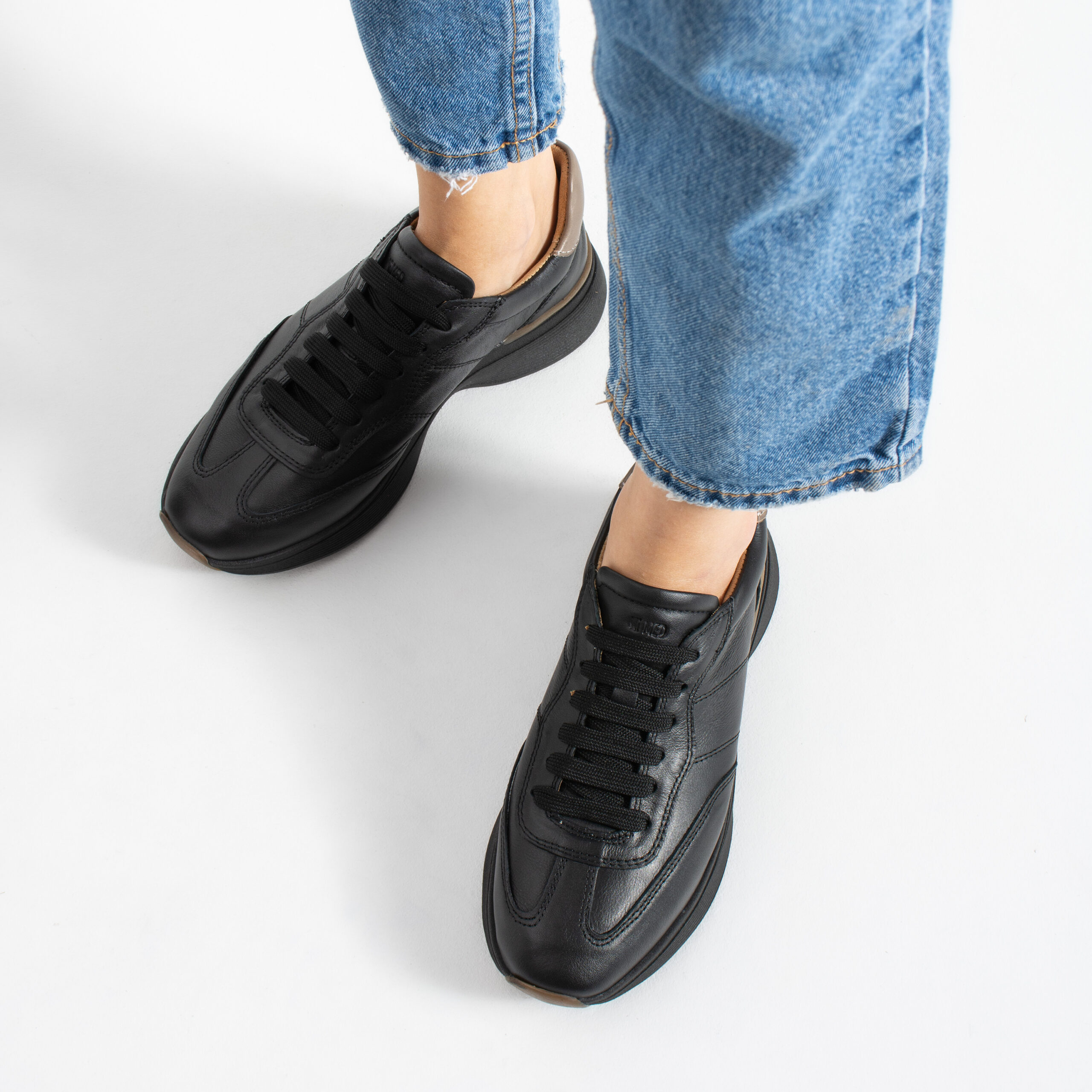 Sneakers damă negri din piele naturală Melody Sneakers damă negri din piele naturală Melody