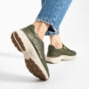 Sneakers damă verzi din piele naturală cu șireturi duble Harriet