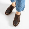 Sneakers damă maro închis din piele naturală Melody